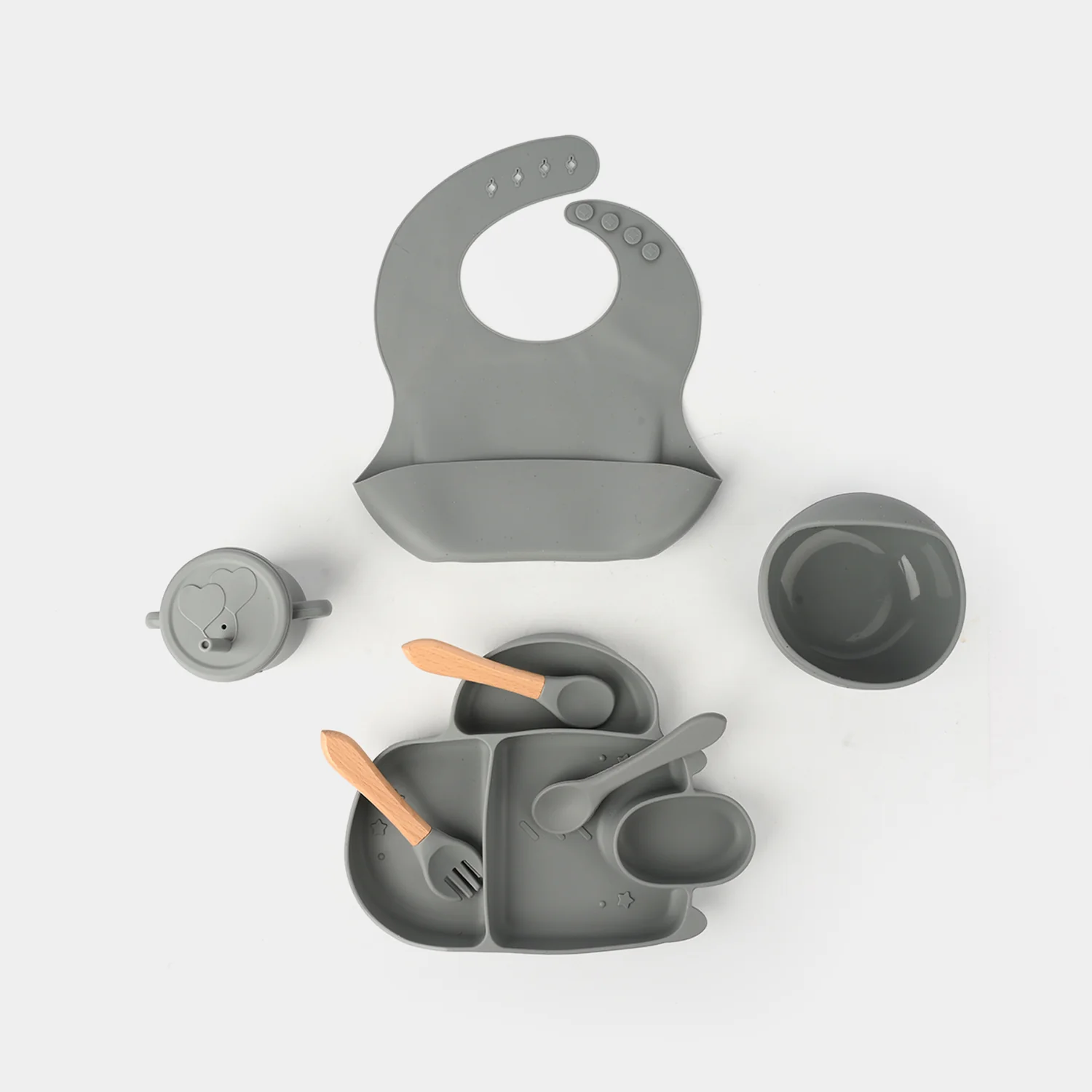 Adorable Food Grade Silicone Baby Tableware Set 7Pcs Set | 1545 - Image 2