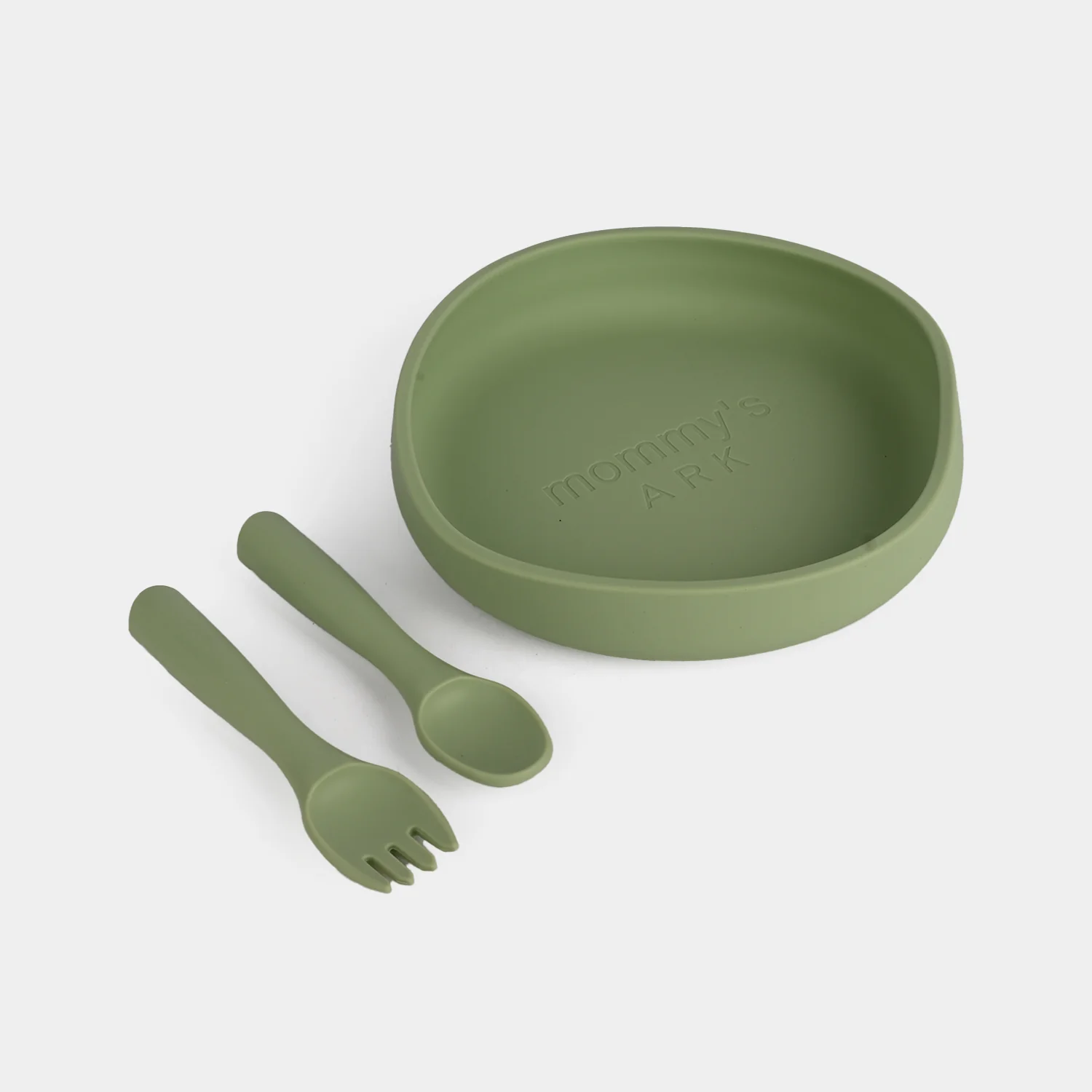Baby Silicone Plate with Fork & Spoon Set