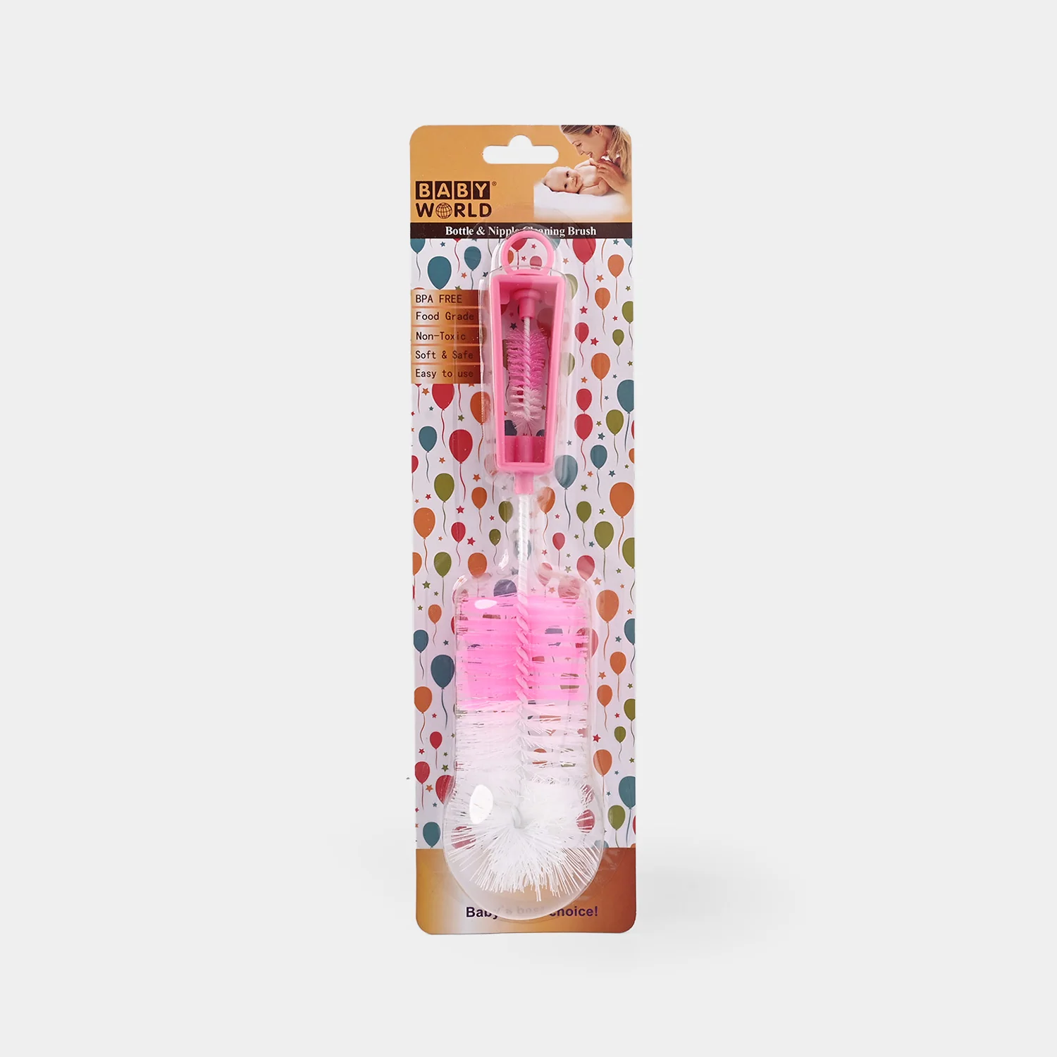 Feeding Bottle & Nipple Brush | 7373 Pink