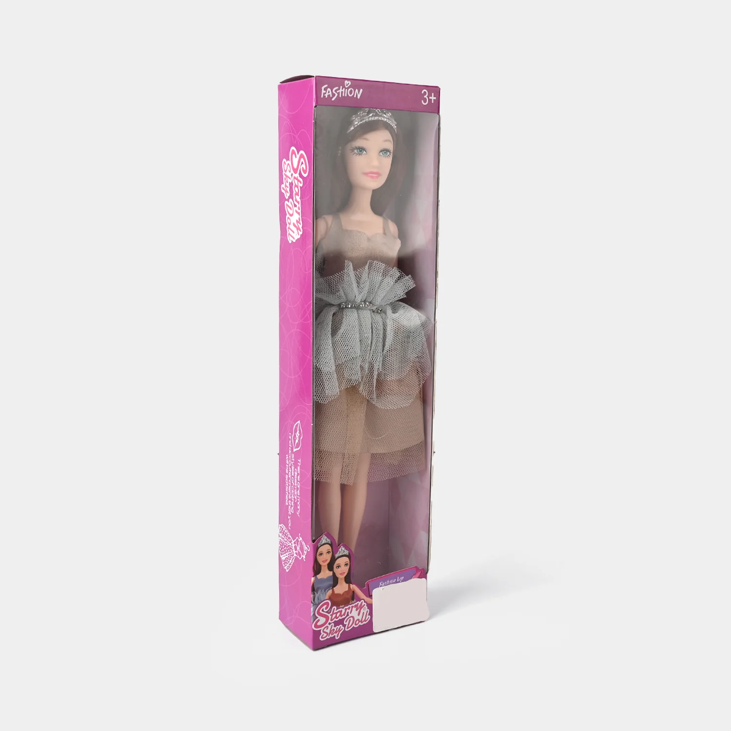 Starry Sky Doll – Elegant Silver Tulle Fashion Edition
