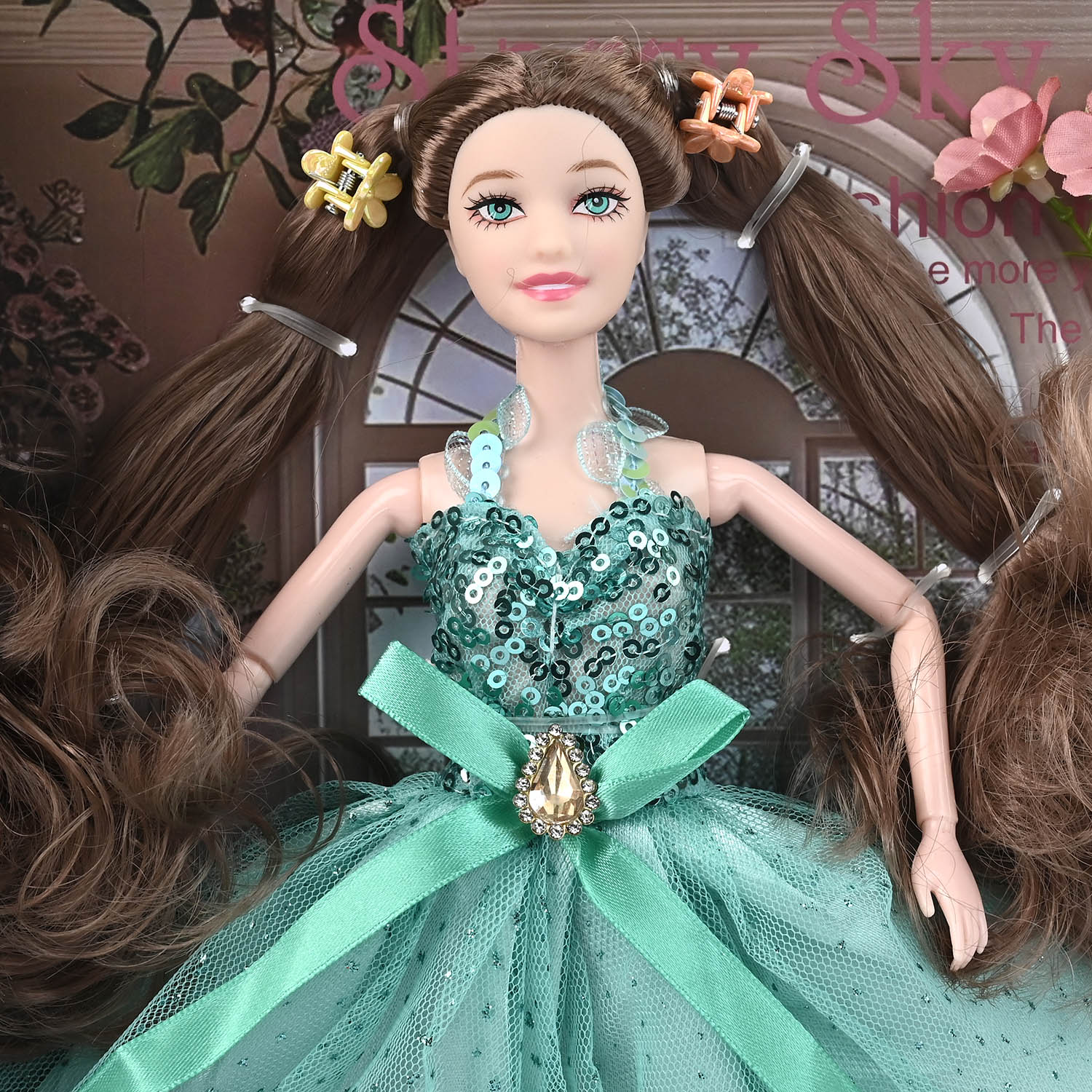 Starry Sky Princess Fashion Doll – Elegant Dress & Flowing Hair - Image 3