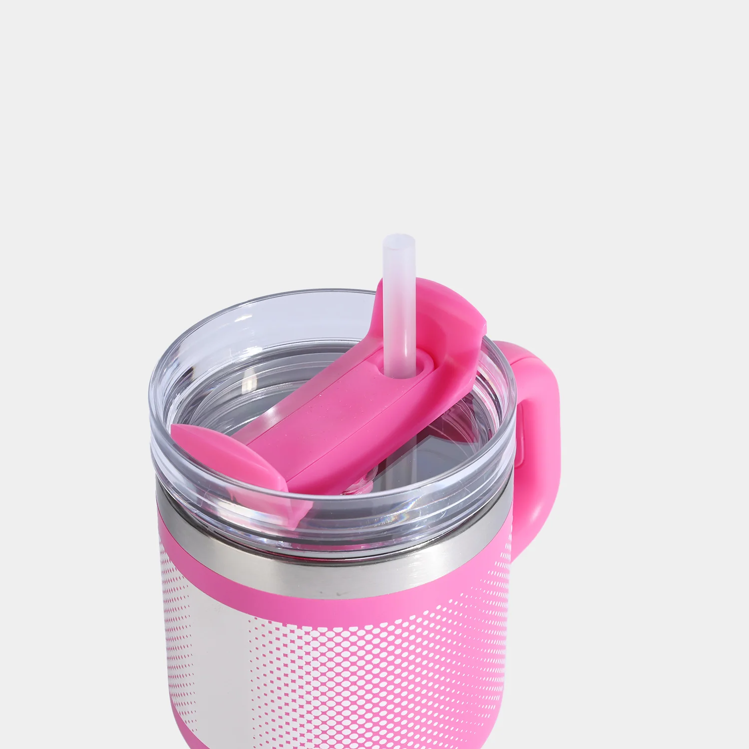 Insulated Stainless Steel Tumbler with Handle & Straw 20oz - Image 2