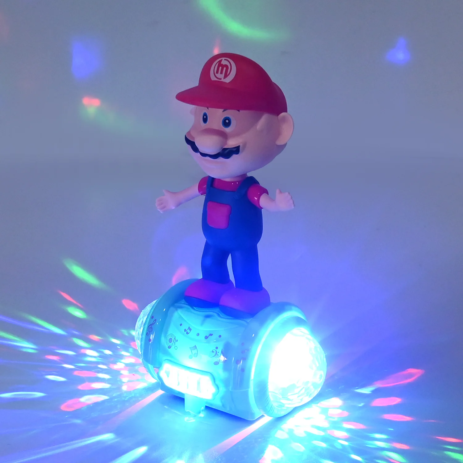 Kids Red Cap Mustachio Figure Balance Roller Toy — Light & Music - Image 2