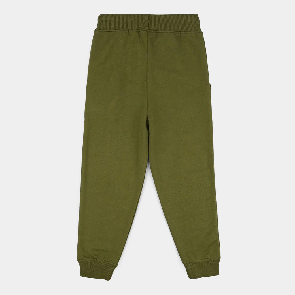 Teens Boys Jersey/Terry 2 Piece Suit (A Great Time) - Olive Green - Image 6