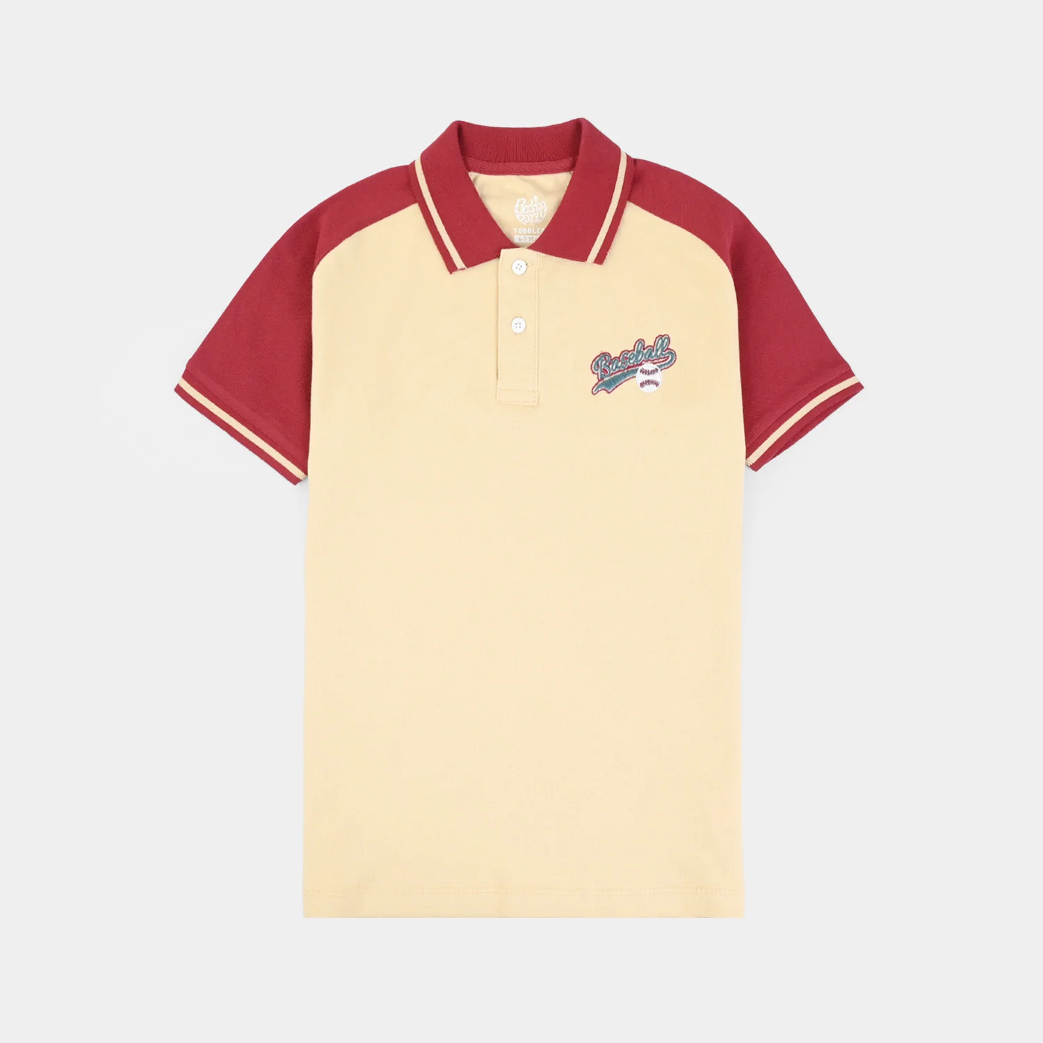 Teens Boys Cotton PK Polo (Baseball) - Warm Sand