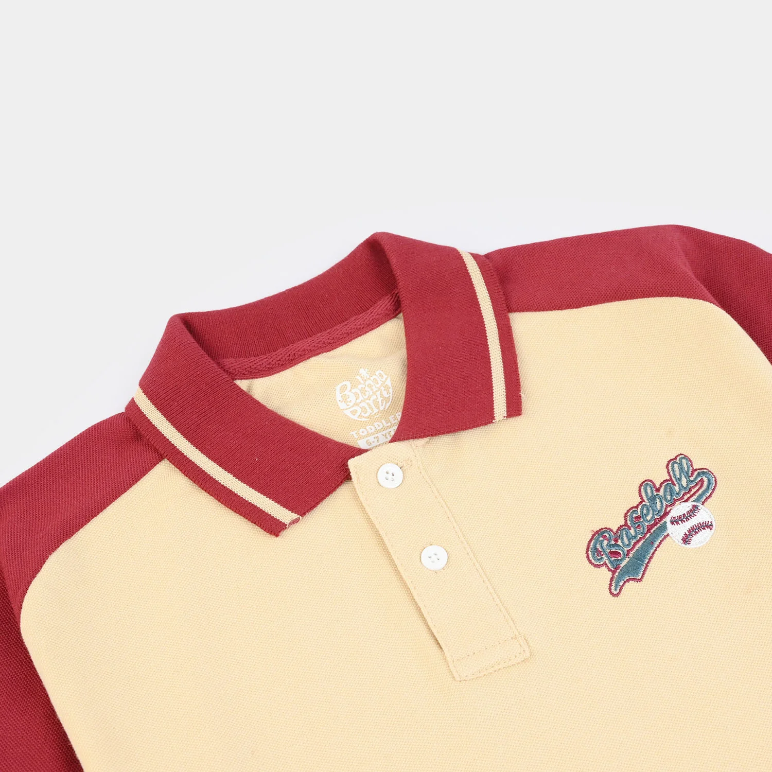 Teens Boys Cotton PK Polo (Baseball) - Warm Sand - Image 2