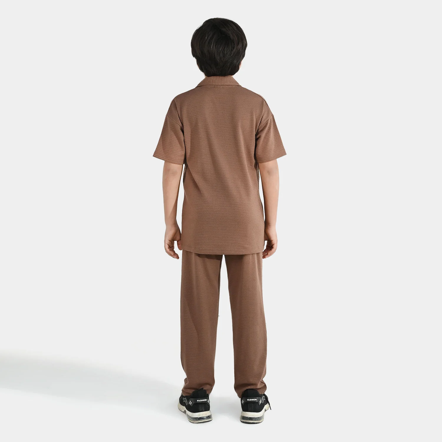 Boys Poly Jersey 2-Pc Suit - Brown - Image 4