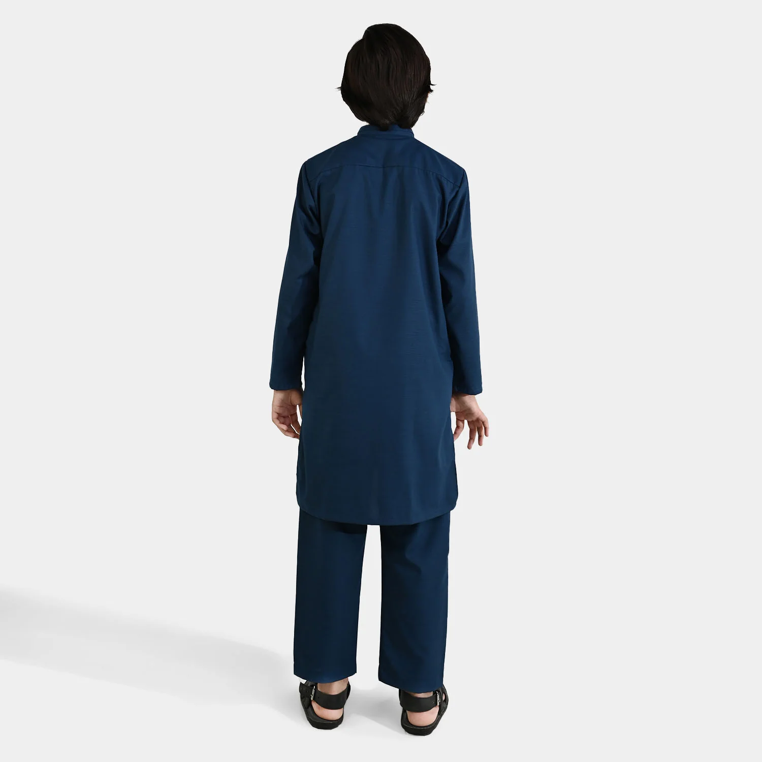 Teens Boys Poly Viscose Kurta Pajama (Cut N Sew) ā Teal Blue - Image 5