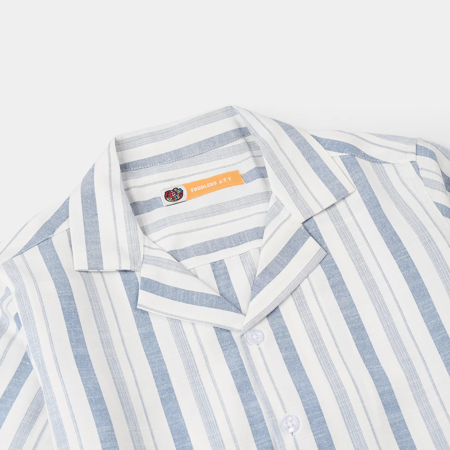 Boys Yarn Dyed Shirt (Surf Club) - Blue Stripe - Image 2