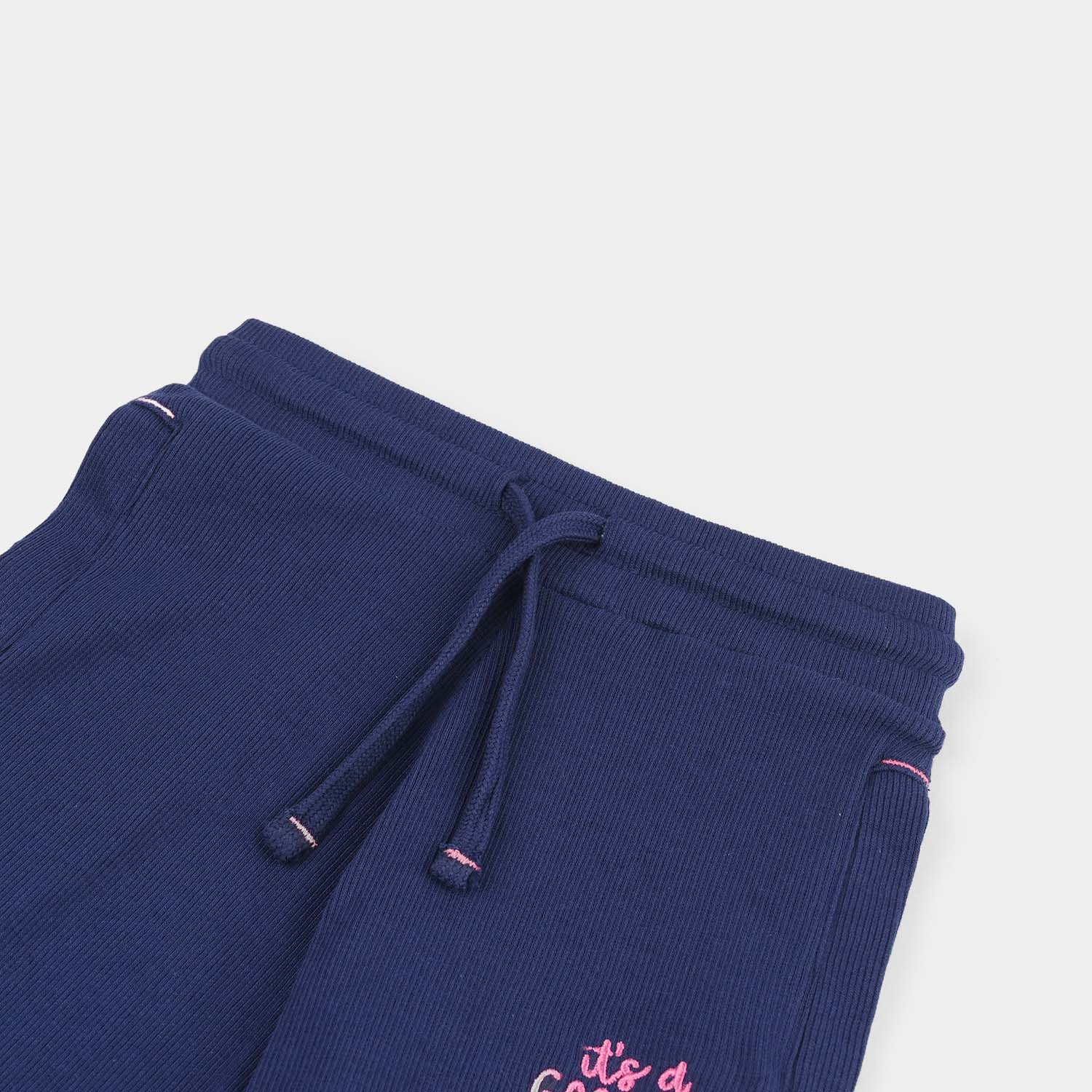 Teens Girls 2x1 Rib Pajama (It's A Good Day) - Navy Blue - Image 2