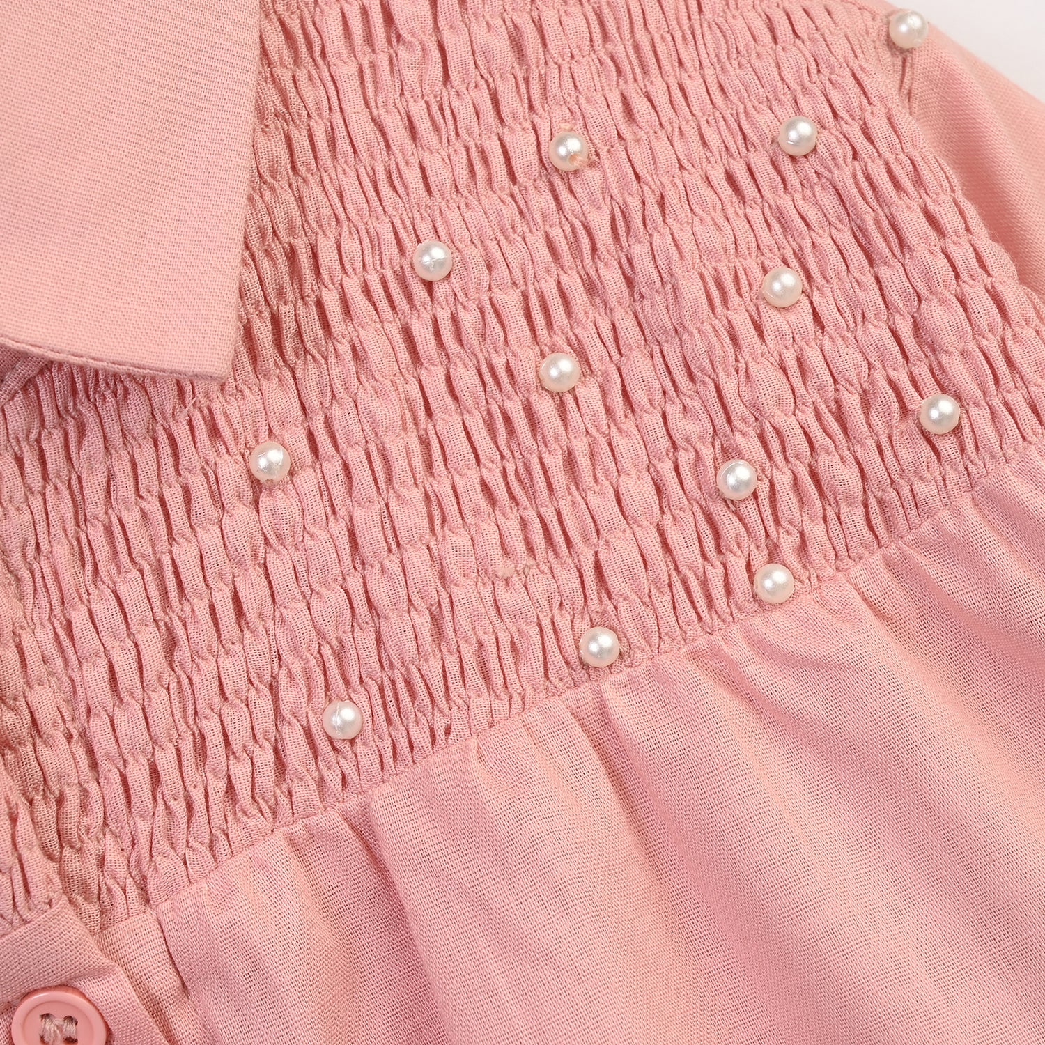 Teens Girls Cotton Casual Top Pearls-Pink - Image 2