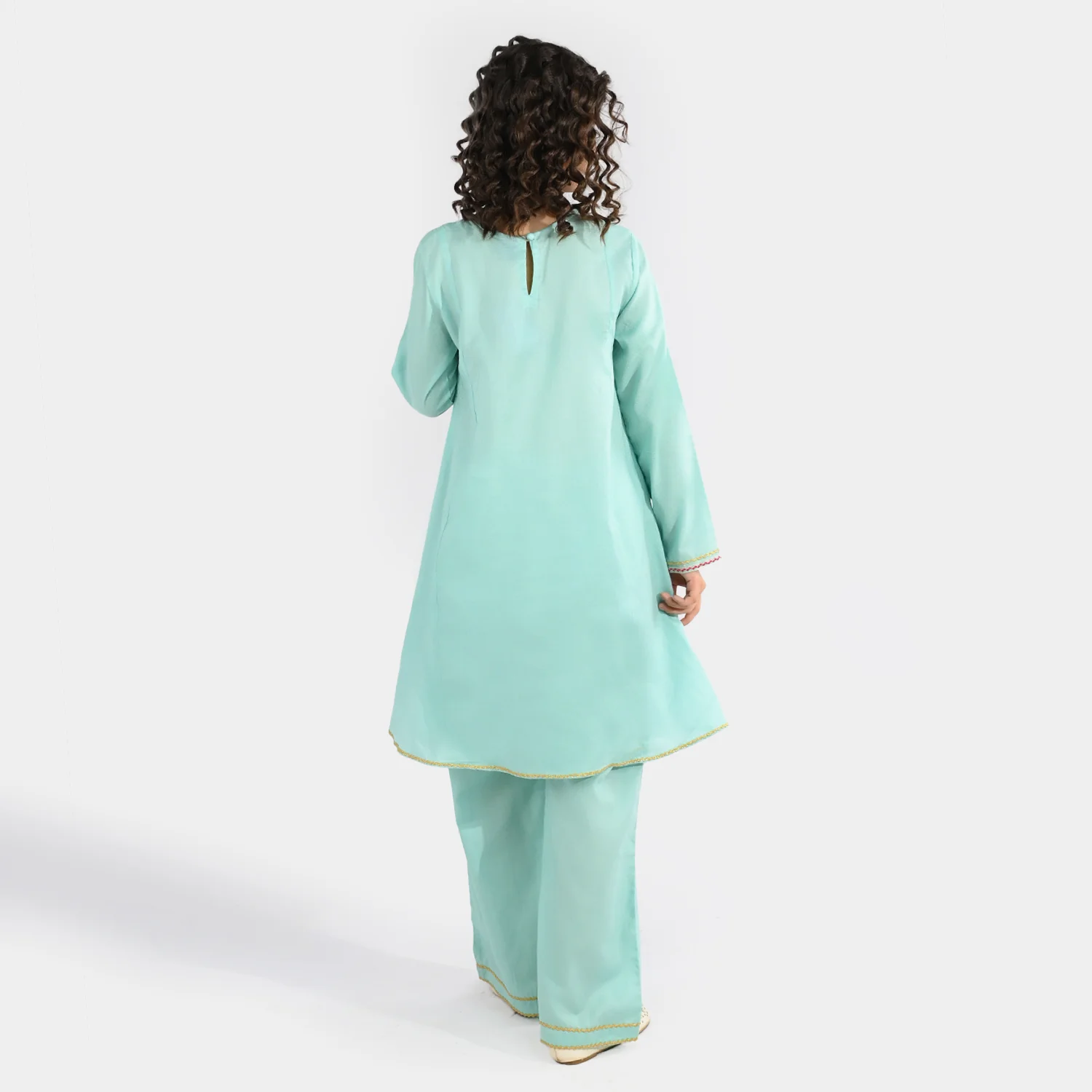 Teens Girls Jacquard Embroidered 2-Pc Set (Naqsh) - Mint Green - Image 6