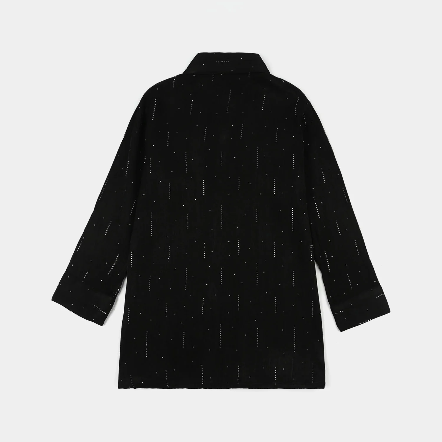 Girls Poly Crinkle Casual Top – Black - Image 4