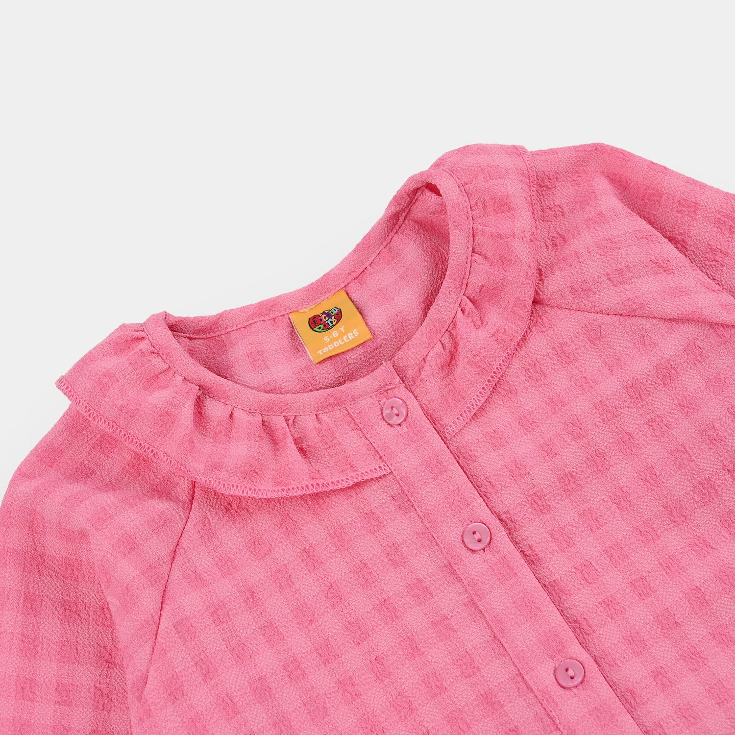 Teens Girls Poly Crinkle Casual Top Morning Glory-PINK - Image 2