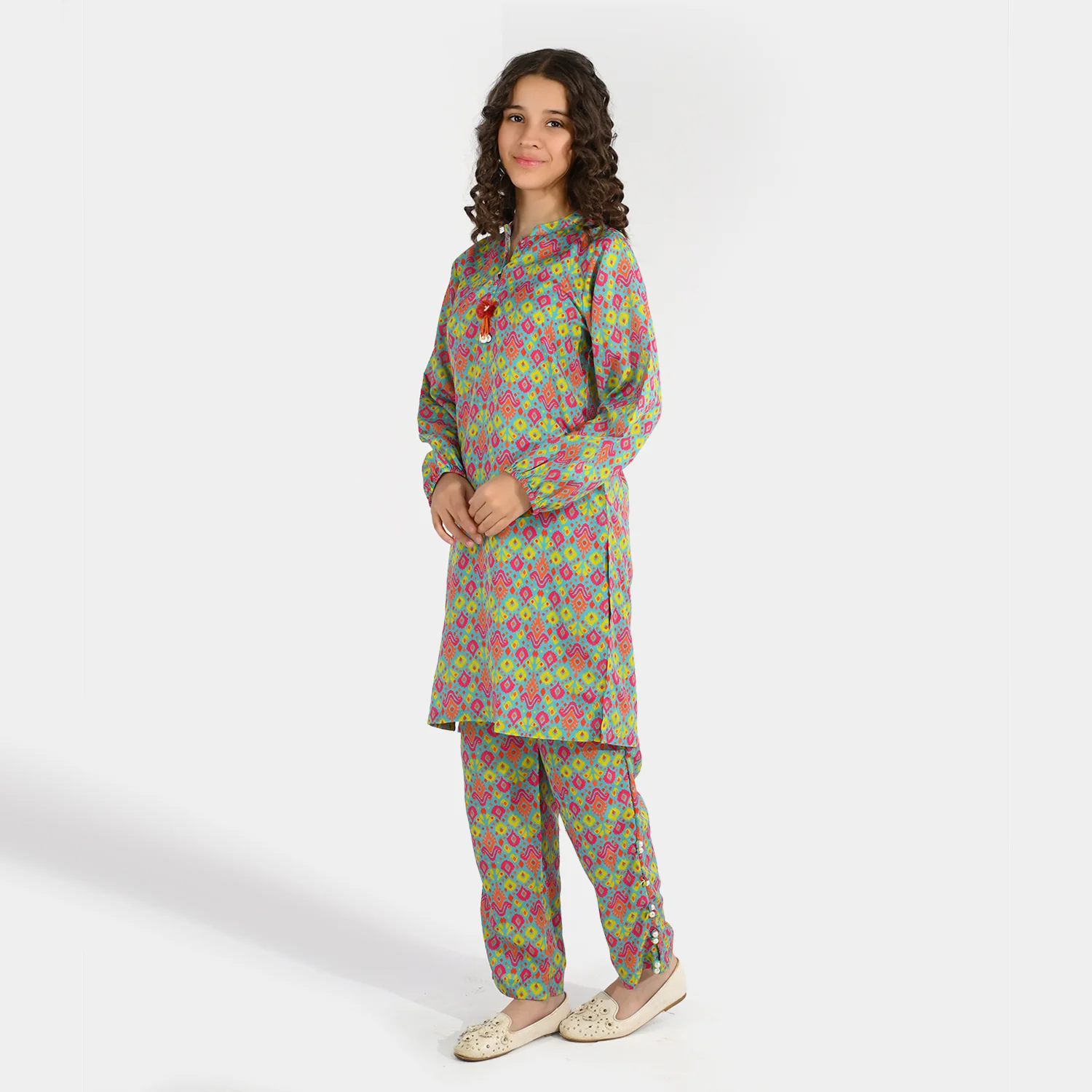 Teens Girls Poly Mesh Printed 2Pcs Blossom - Multi - Image 3