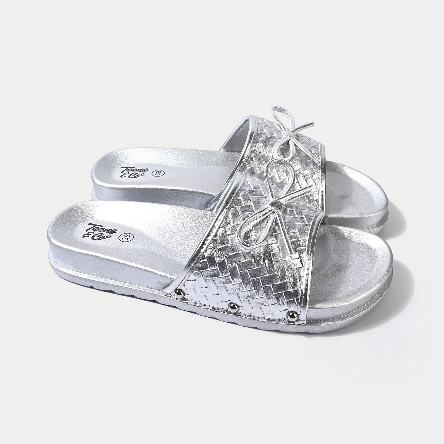 Teens Girls Slide 11-112-SILVER - Image 3