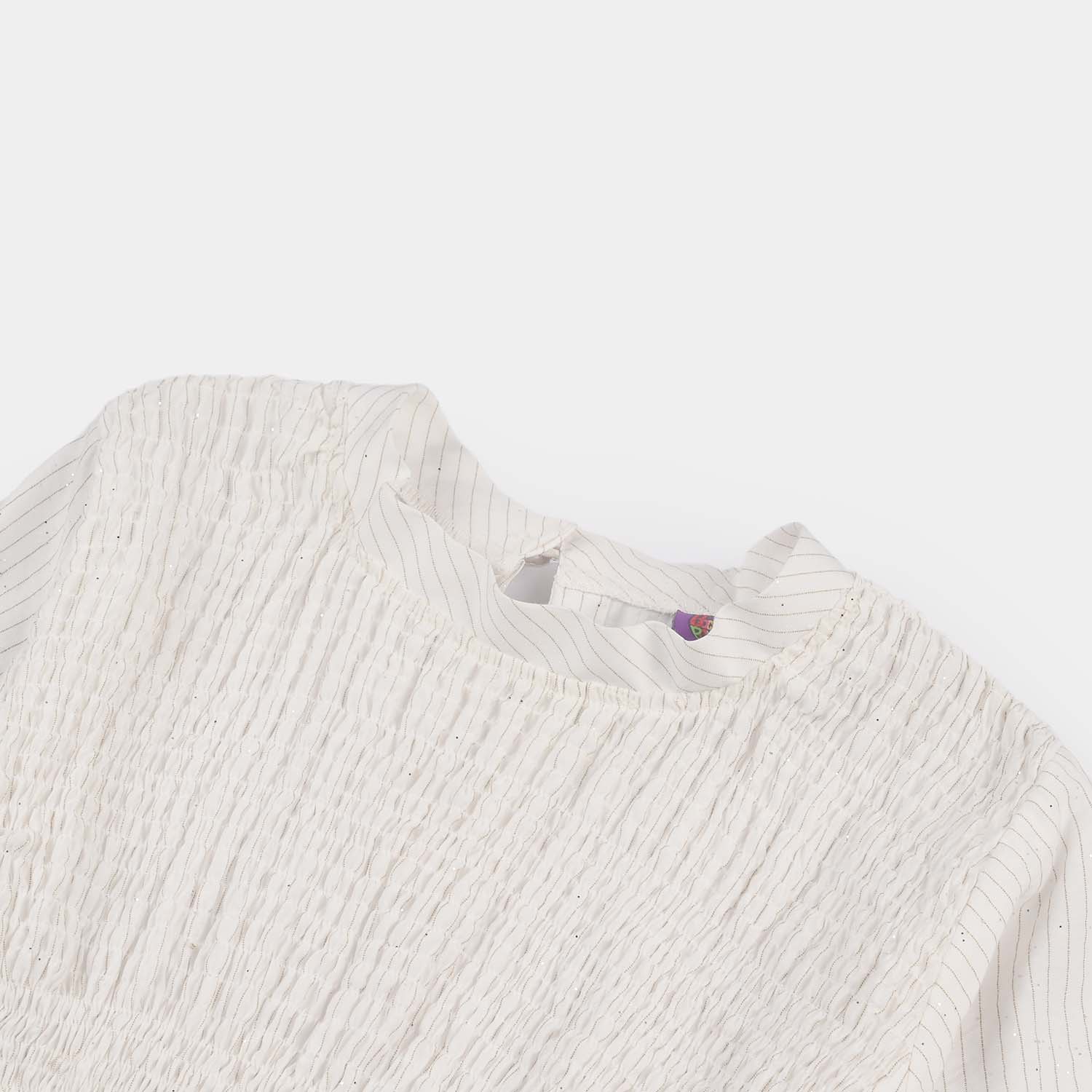 Girls Viscose Casual Top (Stripes) - White - Image 7