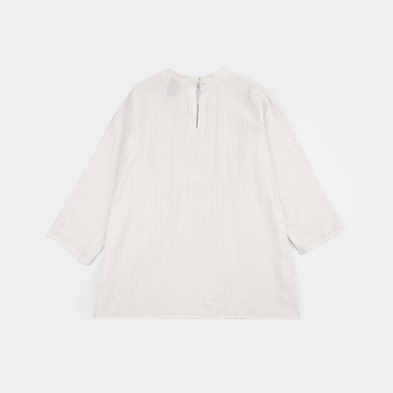 Girls Viscose Casual Top (Stripes) - White - Image 8