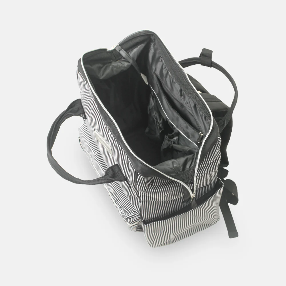 Tinnies Baby Diaper Bag Pack Black Stripes (T5005-B) - Image 5