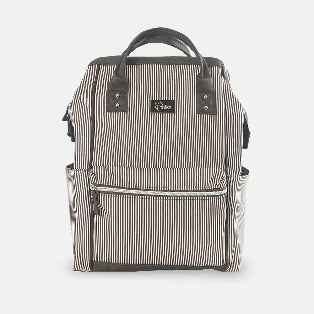 Tinnies Baby Diaper Bag Pack Brown Stripes (T5005-C) - Image 2