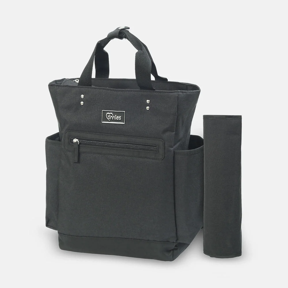 Baby Diaper Backpack Minimal Textured Black