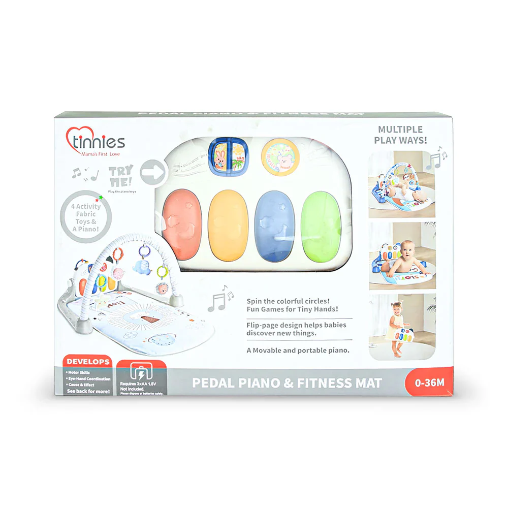 Tinnies Baby Piano Play Gym & Activity Mat Grey (0–36 Months) - Image 4