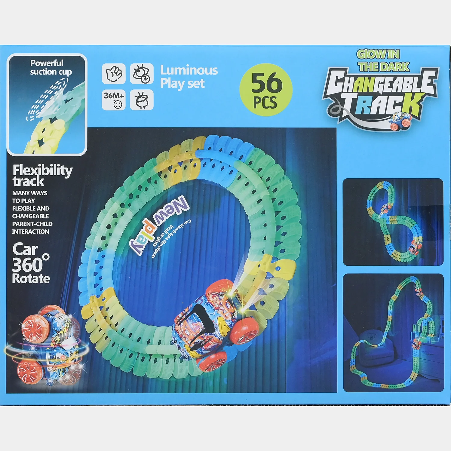 Glow in the Dark Changeable Track Playset | 56PCs - Image 5