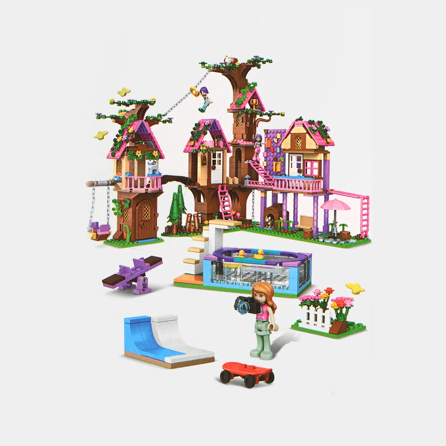 Girls Summer Tree House Building Blocks Set - Image 2