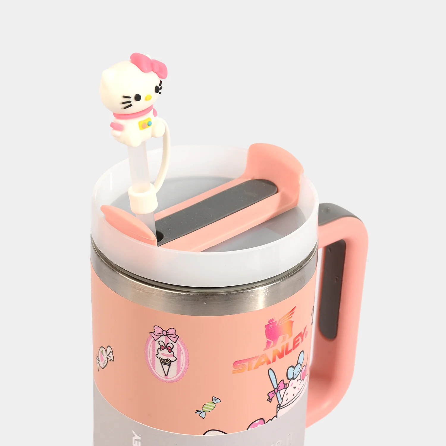 Insulated Travel Tumbler with Handle & Straw - Image 2