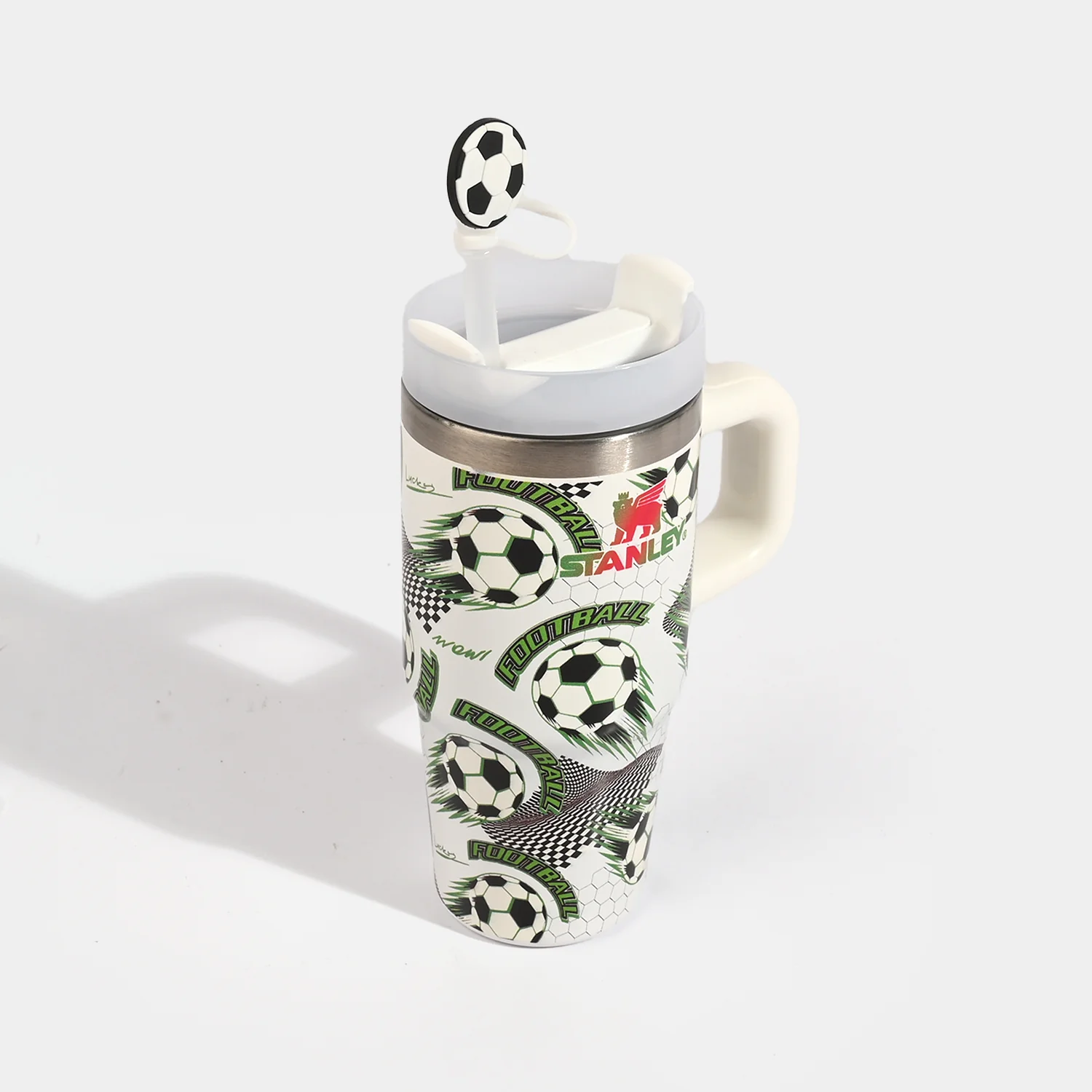 Insulated Travel Tumbler with Handle & Straw