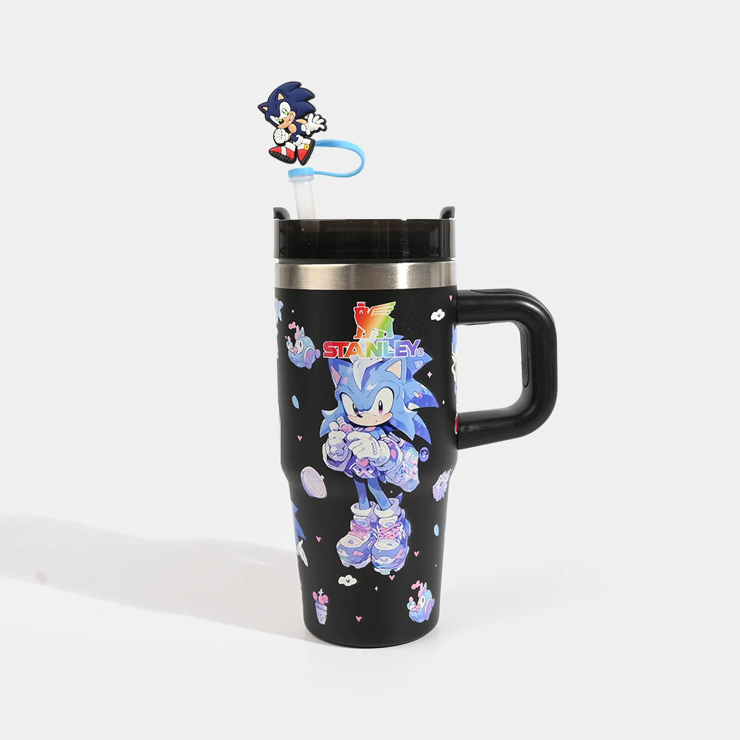 Insulated Travel Tumbler with Handle & Straw - Image 3