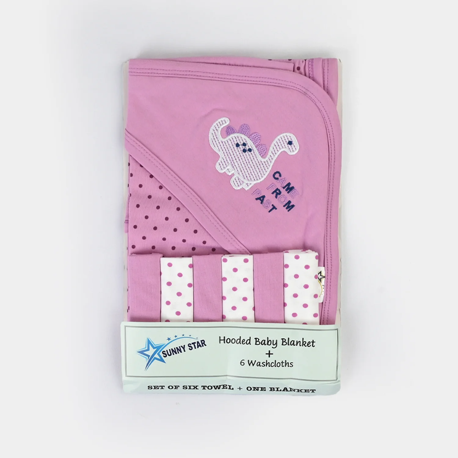 Baby Hooded Wrapping Sheet + 6Pcs Washcloths