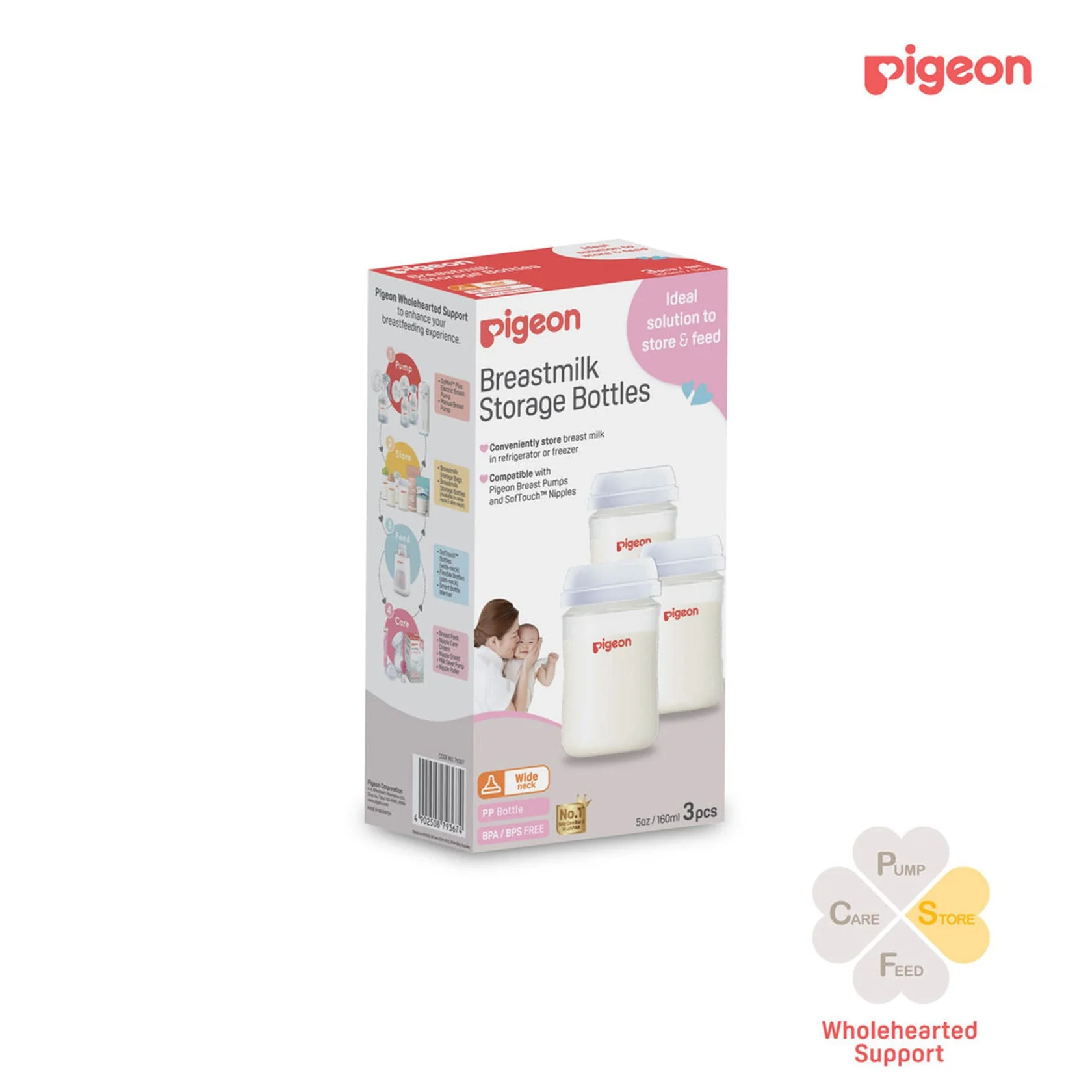 WN BREASTMILK STORAGE BOTTLES 160ML PK-3 - Image 2