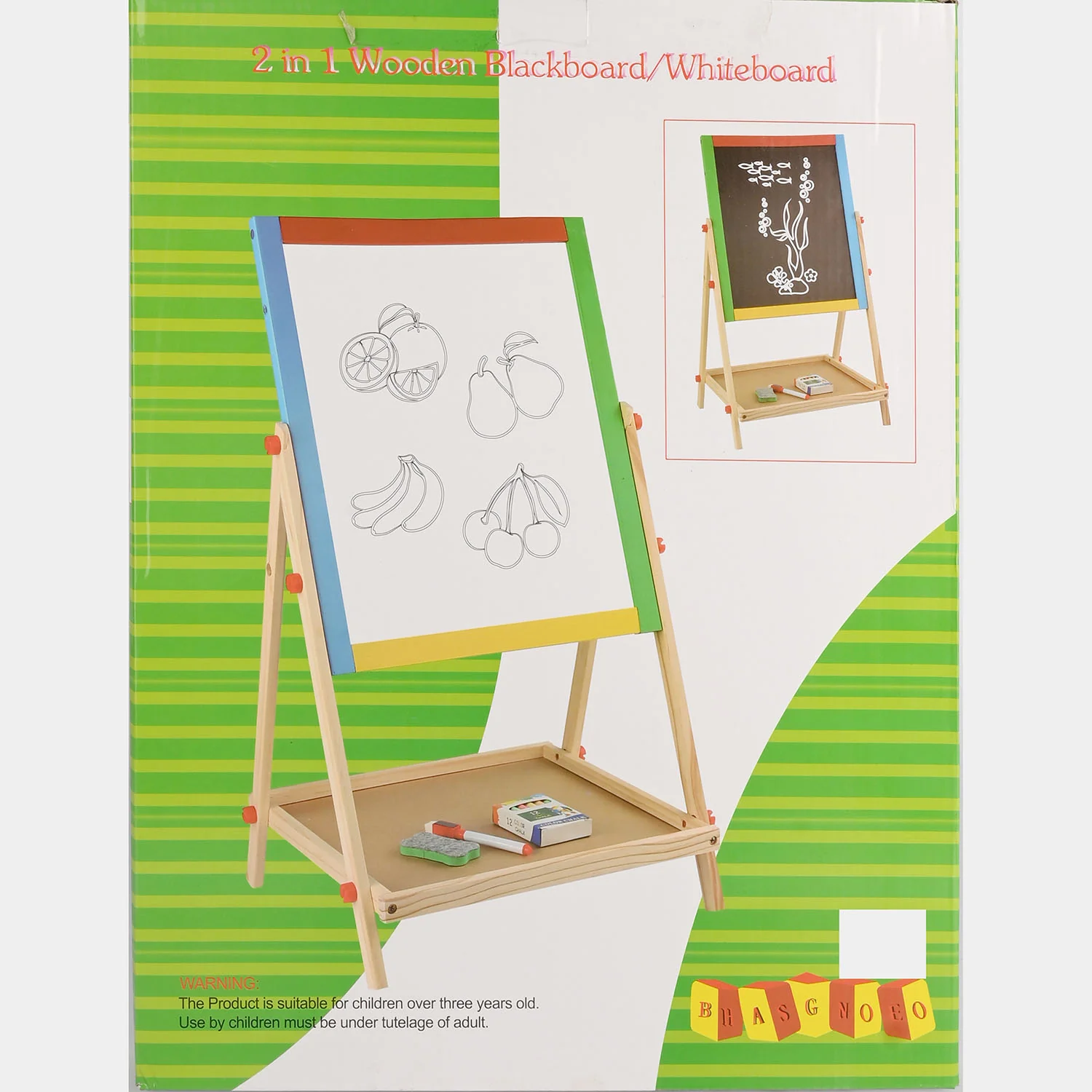 2 in 1 Wooden Black Board/White Board Easel Set - Image 3