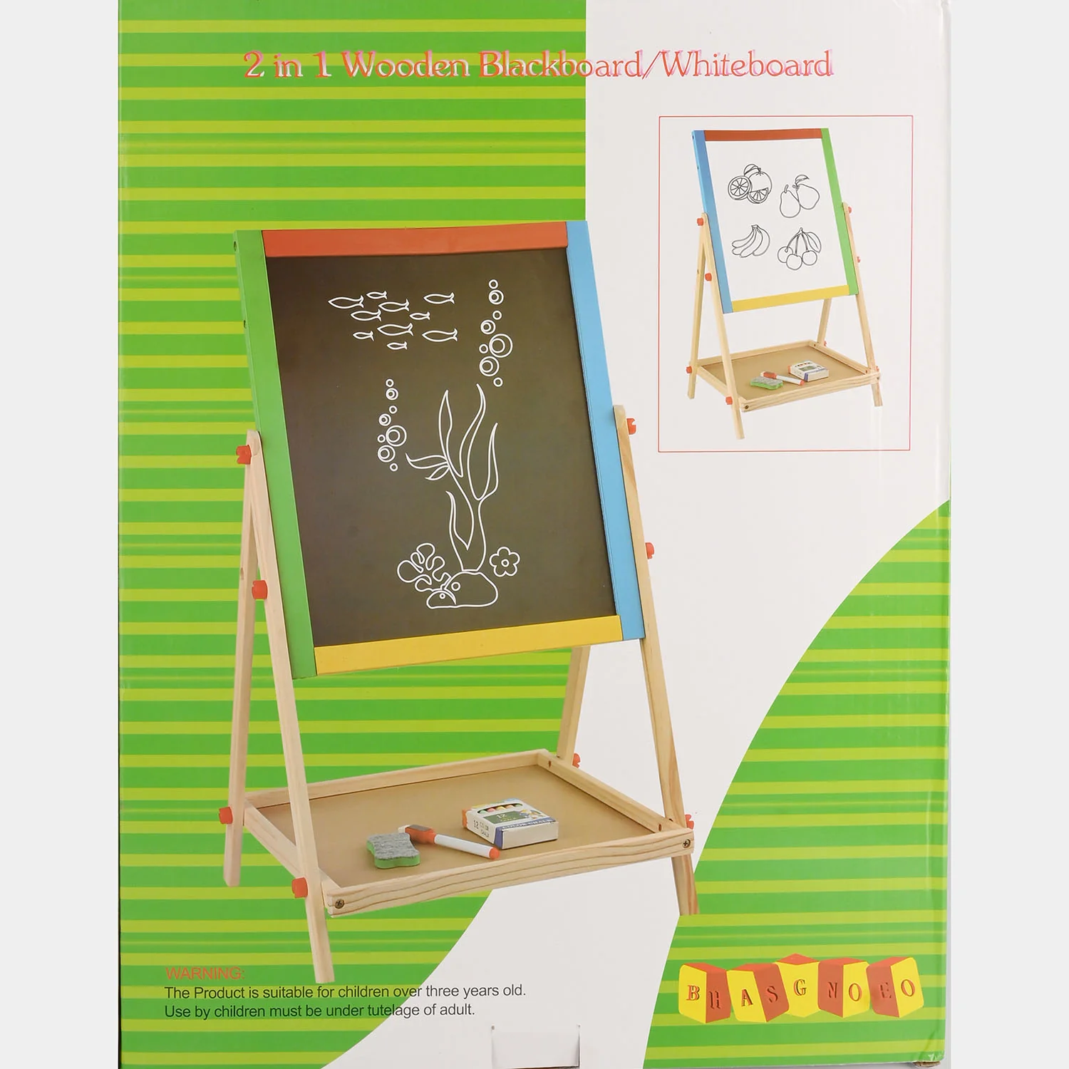 2 in 1 Wooden Black Board/White Board Easel Set - Image 4