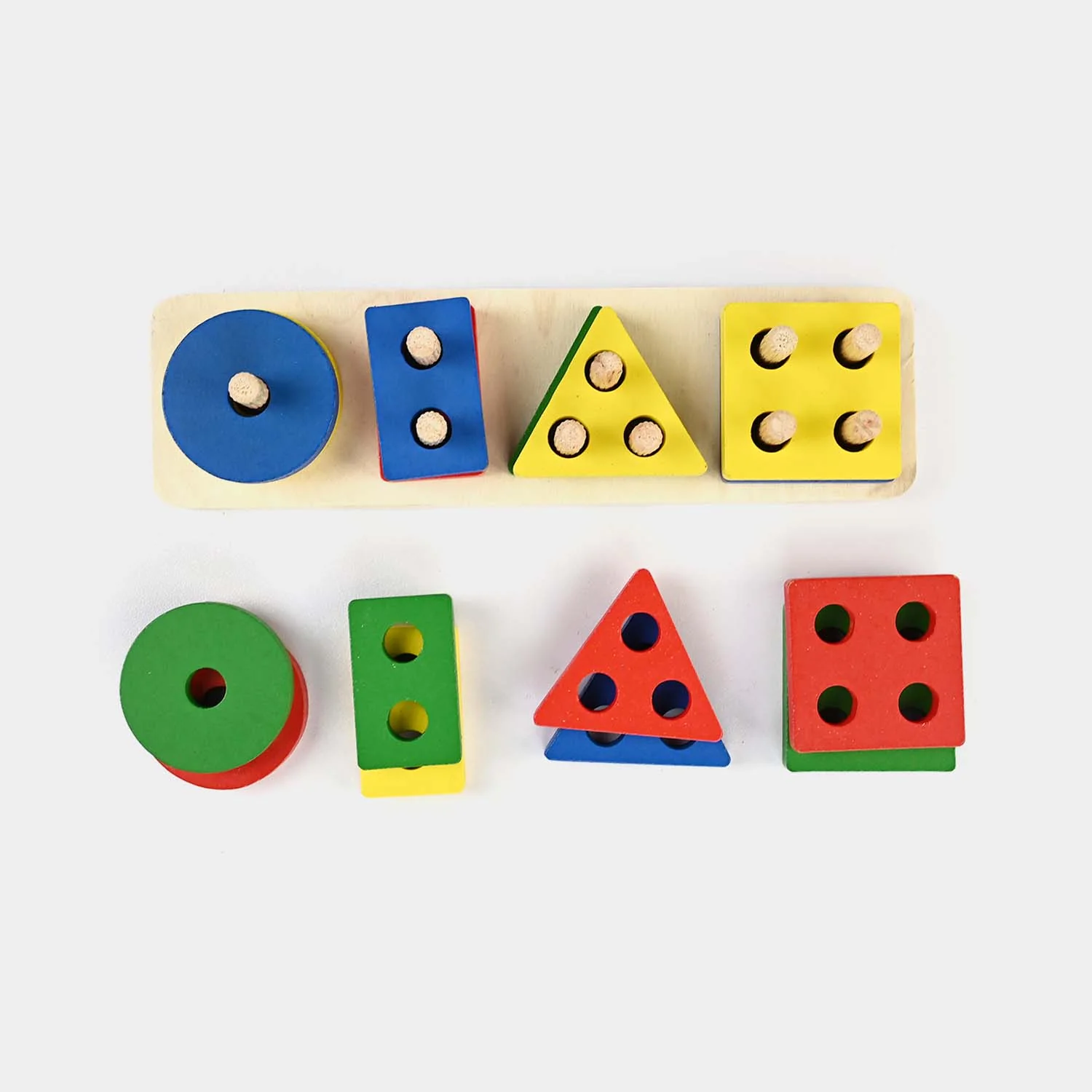 Geometric Shape Sorter & Stacker Wooden Toy - Image 3