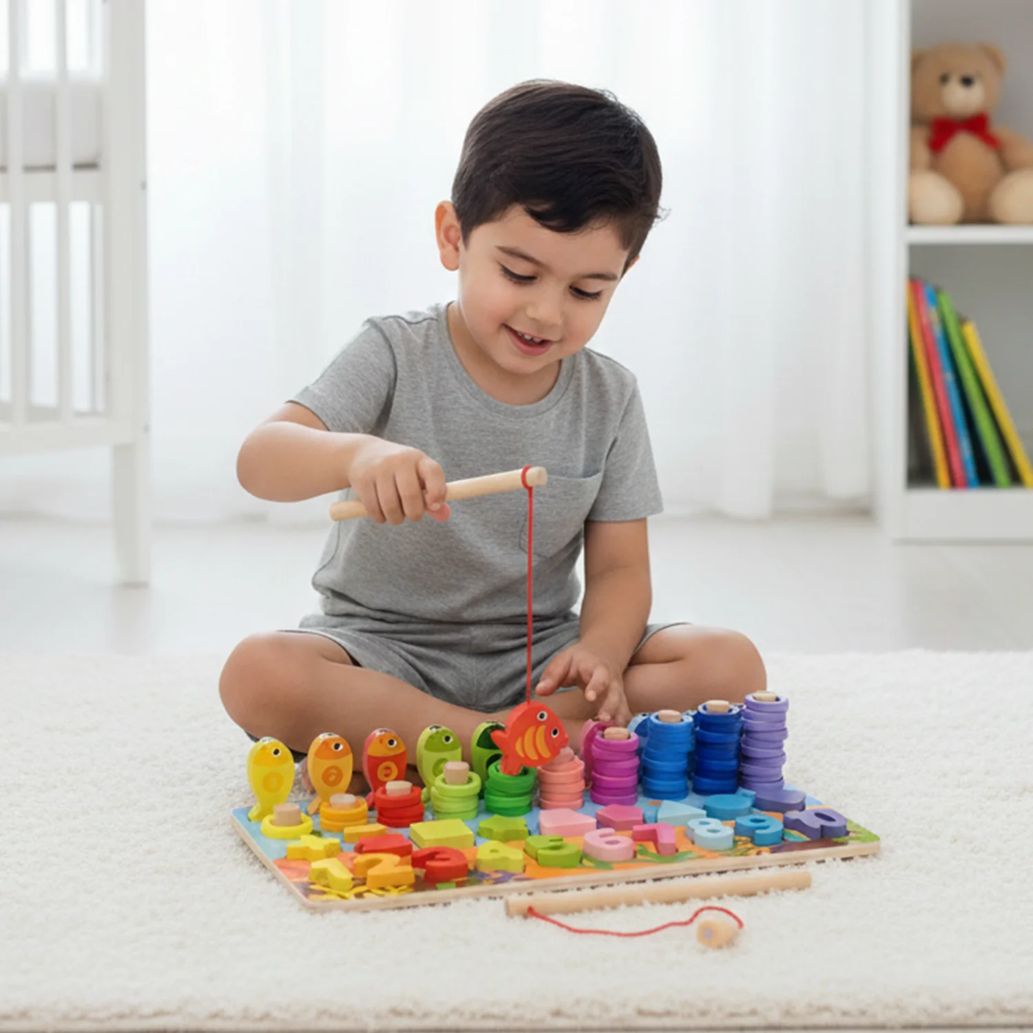 Education Wooden Stacking Montessori Puzzle Set for Kids